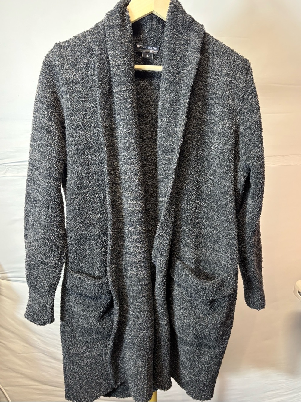Barefoot Dreams CozyChic Cardigan Dark Grey Women Size Large “Blardigan”